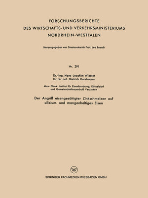 cover image of Der Angriff eisengesättigter Zinkschmelzen auf silizium- und manganhaltiges Eisen